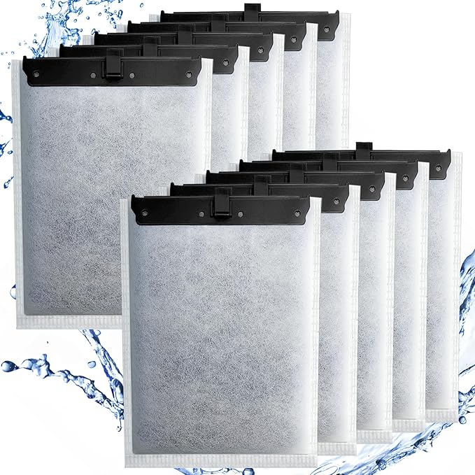 driamor 10 Pack Large Filter Cartridges Compatible with Whisper Filters 20i/40i IQ20/30/45/60 PF20/30/40/60, Aquarium Filter Cartridge Replacement Assembled Compatible with ReptoFilter 125GPH-PawvioPets