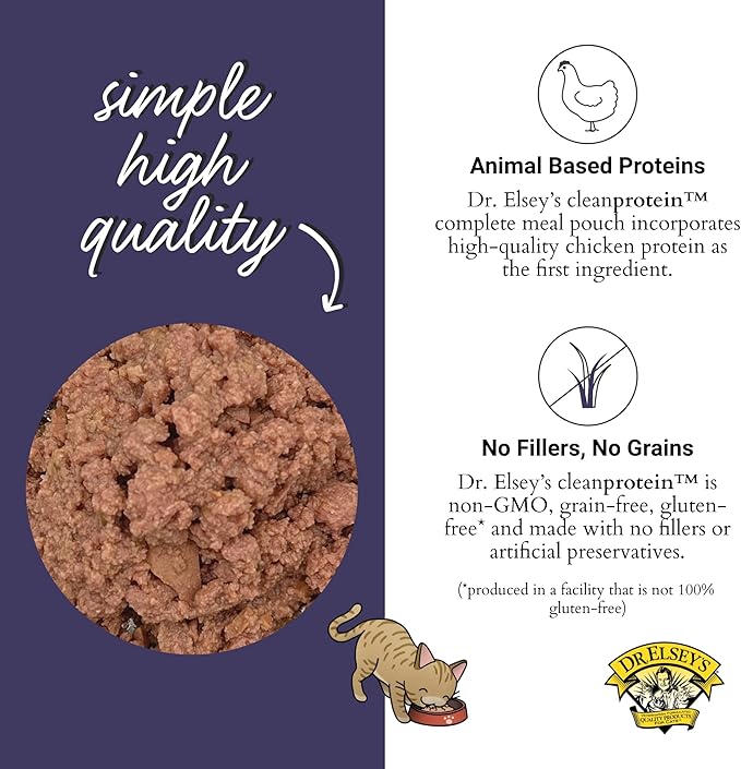 Dr. Elsey's Clean Protein Chicken Home Style Recipe All-Meat Pouch (Pack of 12)-PawvioPets