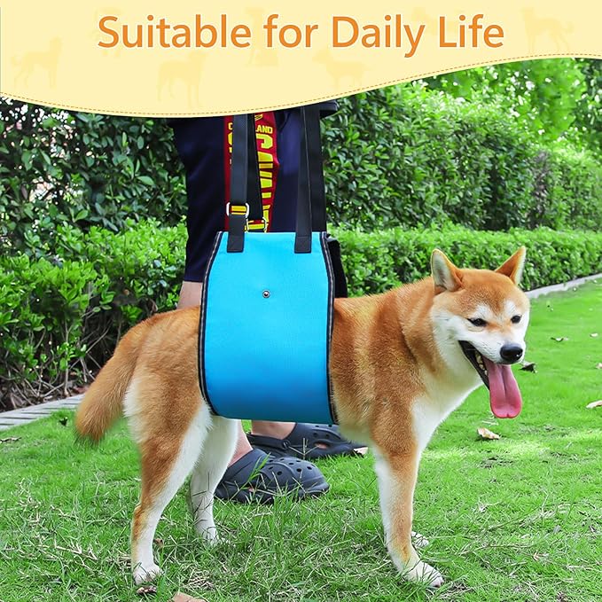 Dog Lift Harness Dog Sling for Large Dogs, Portable Dog Carrier Sling for Back Legs, Ajustable Hip Support Harness for Weak Rear Leg, Assist Senior Disabled Joint Injuried and After ACL-PawvioPets