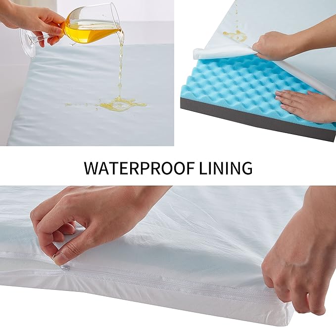 Orthopedic Memory Foam Dog Bed, Cooling Dog Beds Waterproof Pet Bed for Crate with Removable Washable Cover, L(35inch,65Lbs)-PawvioPets