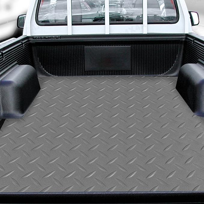 Boshen 7.5Ft x 17Ft Rubber Flooring Mats 2.9mm Thickened Diamond Plate Flooring Roll 127.5sqft Rubber Trailer Garage Floor Mats Non-Slip Floor Protector Mat for Garage Warehouse Gym Basement-Gray-PawvioPets