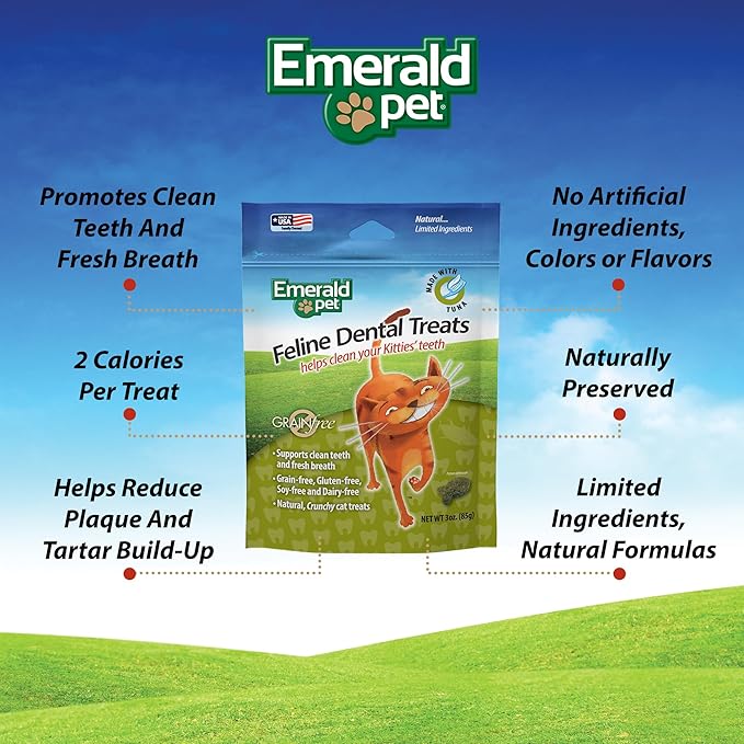 Feline Dental Treats — Tasty and Crunchy Cat Dental Treats Grain Free — Natural Dental Treats to Clean Cat Teeth, Freshen Cat Breath, and Reduce Plaque and Tartar Buildup — Tuna Treats, 3 oz-PawvioPets