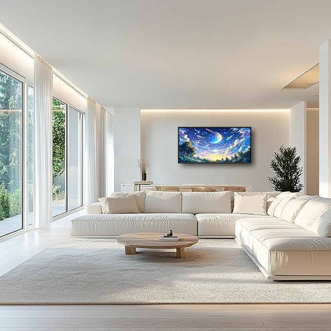 Framed Large Anime Sky Wall Art for Living Room, Oversized Fantasy Night Sky Forest Wall Decor Nature Canvas Painting Modern Artwork Home Decoration for Living Room Bedroom Office 60"x30"-PawvioPets