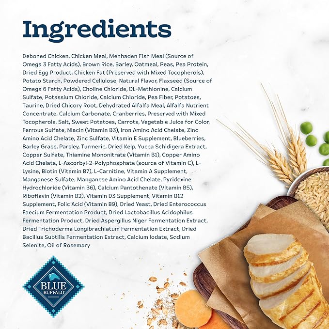 Blue Buffalo Tastefuls Adult Dry Cat Food Indoor Cat Formula, Made in the USA with Natural Ingredients, Chicken & Brown Rice Recipe, 3-lb. Bag-PawvioPets