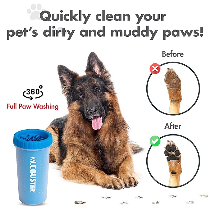 Dexas MudBuster Large Portable Pro Blue Paw Cleaner for Dogs - Premium Quality Pet Supplies and Accessories-PawvioPets