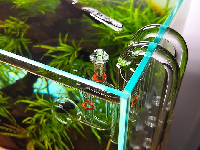 Glass Lily Pipe Spin Outflow with Surface Skimmer for Aquarium Planted Tank (17mm for 16/22mm (5/8'' i.d.) tubing)-PawvioPets