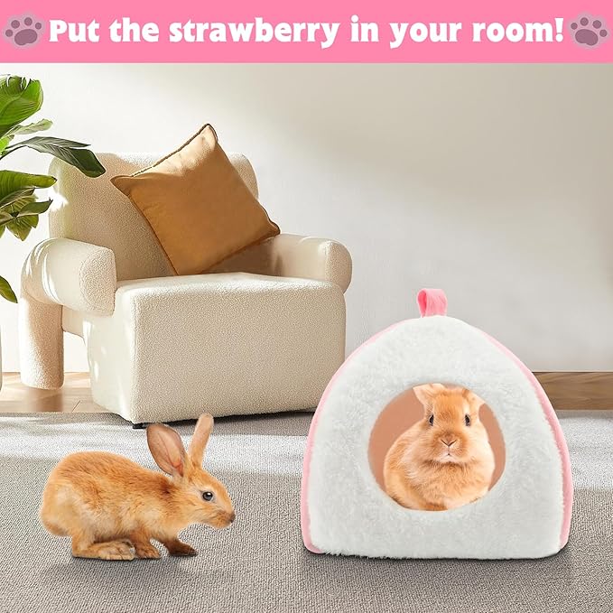 BWOGUE Guinea Pig House Bed Cozy Hamster Cave Large Hideout for Dwarf Rabbits Hedgehog Bearded Dragon Winter Nest Hamster Cage Accessories-PawvioPets