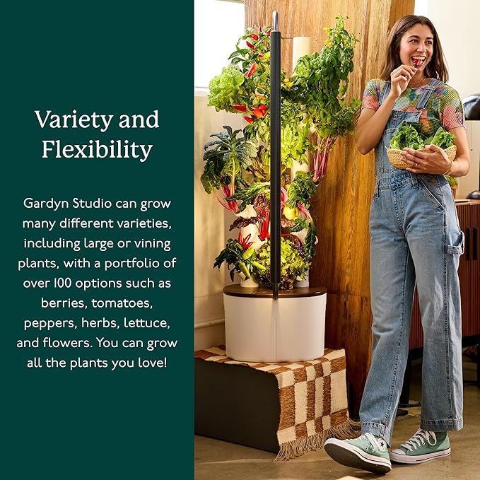 Gardyn Studio Hydroponics Growing System Kit & Vertical Indoor Garden Planter | Smart Herb Garden | Includes 16 Non-GMO Indoor Plants, Herbs, Vegetables & LED Grow Light for Your Home Gardening System-PawvioPets