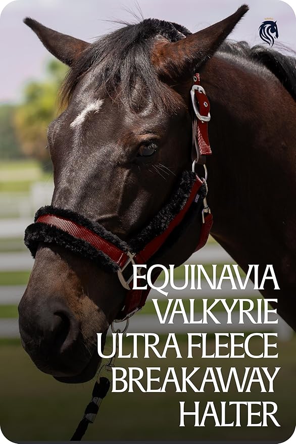 Equinavia Valkyrie Soft Ultra Fleece Padded Adjustable Breakaway Horse Halter - Wine Red/Black - Horse-PawvioPets