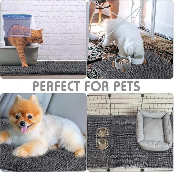 Amylove 4 Pcs Guinea Pig Cage Liner Guinea Pig Bedding Washable Fleece Pee Pads Reusable Small Animals Training Mat Small Animal Sleeping Bed for Bunny Hamster(Dark Gray,12 x 12 Inch)-PawvioPets