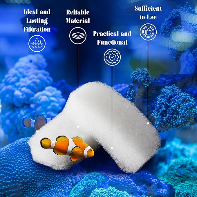 24 Pcs Filter Media Compatible with Fluval 106/107/206/207 Canister Filter Media Aquarium Polishing Pads 5.71 x 2.76 x 1.38 Inches Fish Tank Aquarium Accessories Replacement-PawvioPets