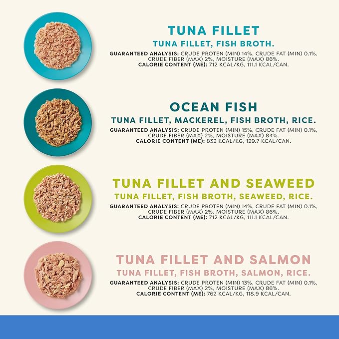 Applaws Natural Wet Cat Food in Broth, Limited Ingredient Canned Wet Cat Food, No Additives, Made with Natural Ingredients, Fish Selection in Broth Cans (20 x 5.5 oz Cans)-PawvioPets