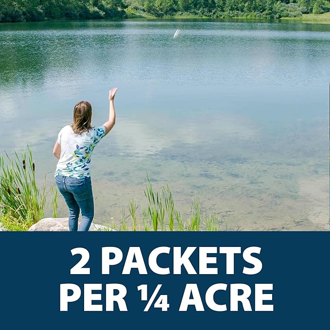 Airmax PondClear Packets, Beneficial Bacteria & Enzyme Clarifier Treatment with Ecoboost PRx, Clear & Clean Pond & Lake Water, Safe for Fish, 12-Count-PawvioPets