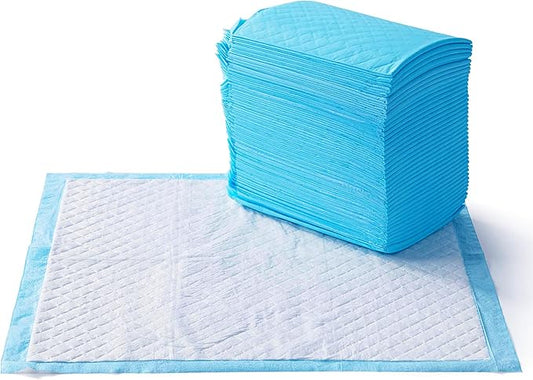 Amazon Basics Heavy Duty Dog and Puppy Pee Pads, 5-Layer Leak-Proof Ultra Absorbent, Quick-Dry Surface, Potty Training, Regular (24x23"), 80 Count, Blue & White-PawvioPets