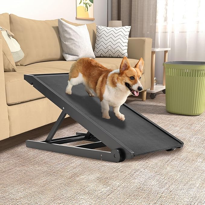 ABORON Dog Ramp,Adjustable Folding Pet Ramp for Bed,Couch,SUV - High Traction Portable Rubber Paw Ramps,Great for Small & Large Old Dogs & Cats, Supports up to 200 lbs,39.3''Long-PawvioPets