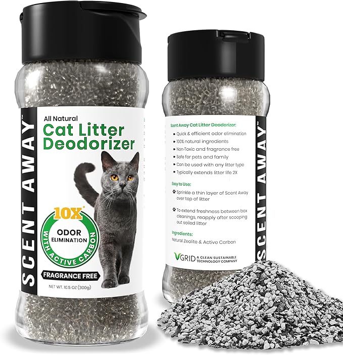 Cat Litter Deodorizer | Litter Box Odor Eliminator | Fragrance-Free with Active Carbon | Eliminates Cat Odors and Smells to Keep Your Home Fresh and Clean (Pack of 1)-PawvioPets