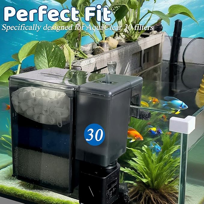 2 Sets of Upgraded Three-Stage Filtration Fish Tank Filter for AquaClear 30 Power Filter, 2 Set of Replacement Maintenance Kit for Fish Tank Filter for 30/150 30-Gallon Aquarium-PawvioPets