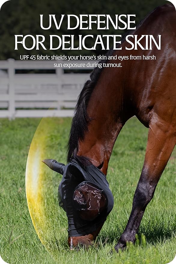 Equinavia Bug Out Fly Mask | Against Flies, Insects, UV Rays - Carbon Grey - Pony-PawvioPets