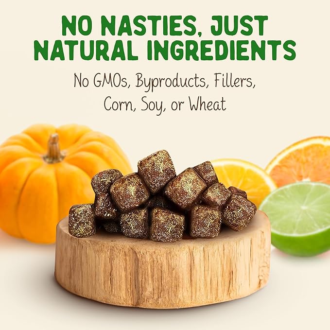 DOC EDDIE'S Digestive Bites - Plant-Based Small Animal Treats for Rabbits, Guinea Pigs, Hamsters, Gerbils, and More - Probiotics Supplement Made with Timothy Hay, Real Fruits, and Veggies-PawvioPets