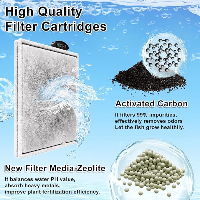 4 Pack Large Filter Cartridges Compatible with Aqueon QuietFlow Filter LED PRO Size 20,30,50,75/Power Filter Size 20,30,50,55/75, E Internal Size 40 Canister Filter-PawvioPets