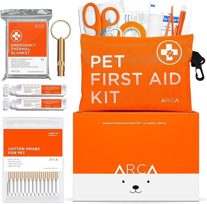 Dog First Aid Kit - Pet Emergency Kit - Water Resistant High Visibility Reflective First Aid Pouch Dog Camping Essentials for Hiking, Backpacking, Sports, Hunting-PawvioPets