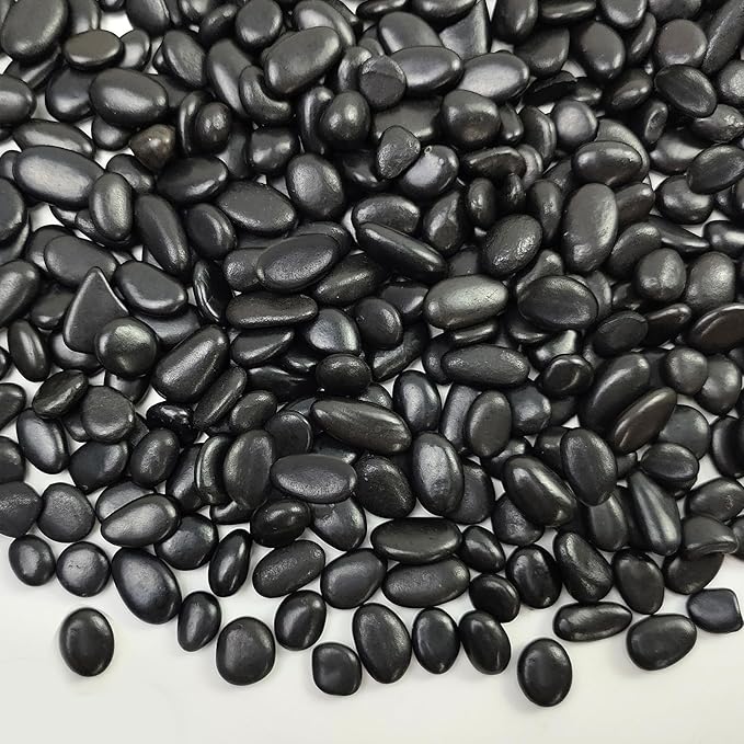 5 lbs Small Black Pebbles - 3/8 inch Decorative Stones for Indoor Plants, Outdoor, Vase, Landscaping & Garden-PawvioPets