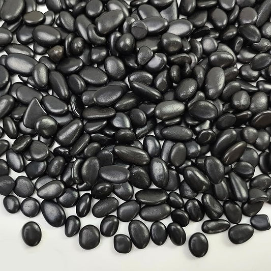 5 lbs Small Black Pebbles - 3/8 inch Decorative Stones for Indoor Plants, Outdoor, Vase, Landscaping & Garden-PawvioPets