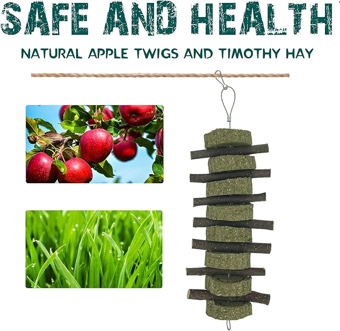 Generic Rabbit Bunny Treat Hamster Chew Toys Grass Cakes Heart Shaped Chew Toys Pets Treats for Bunny Rabbits Hamster Chinchilla Guinea Pigs 2Pcs-PawvioPets