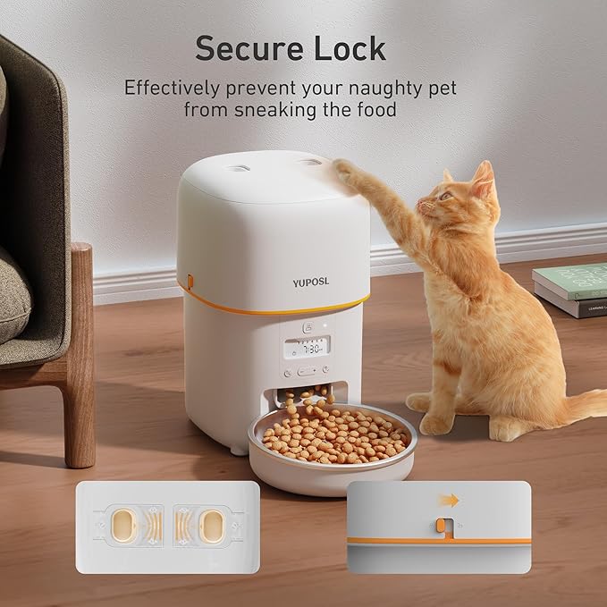 Automatic Cat Feeders - 3L Cat Food Dispenser Easy to Use, Timed Automatic Pet Feeder with Over 180-day Battery Life, 1-6 Meals Dry Food Programmable Portion Control Also for Dogs-PawvioPets