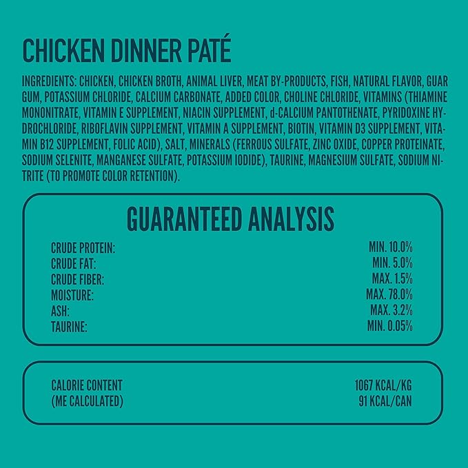 A Strong Heart Canned Wet Cat Food, Chicken Dinner Paté - 3 oz Cans (Pack of 24), Made in The USA with Real Chicken-PawvioPets