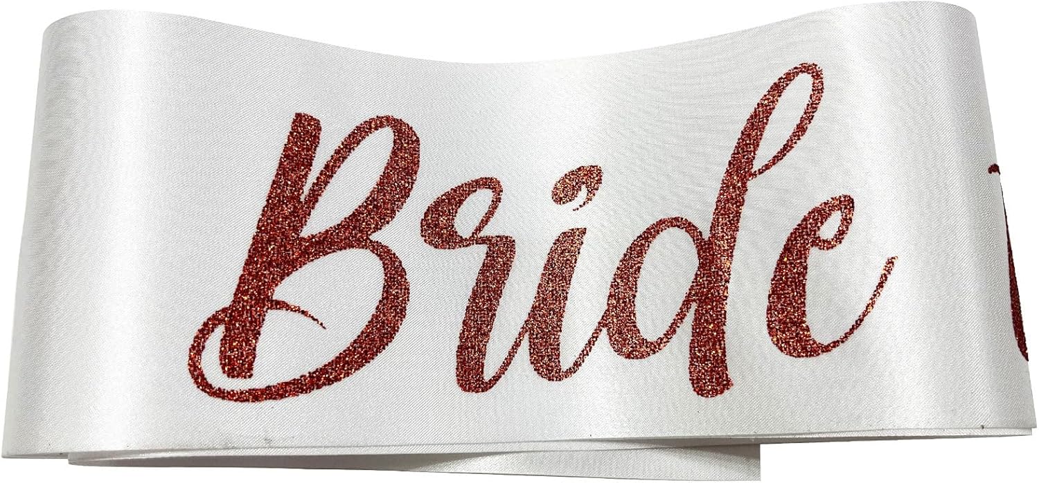 Bride to Be Sash, Bride Sash Bachelorette Party Bridal Shower Sashes Bachelor Decorations Just Married Gift Engaged Decor Accessories,White Red