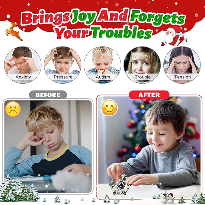 Fidget Spinners for Kids and Adults Christmas Fidget Toys Gifts, Stress Relief Sensory Toys for Boys and Girls Fingertip Gyros for ADHD Autism for Kids Birthday Gifts-PawvioPets