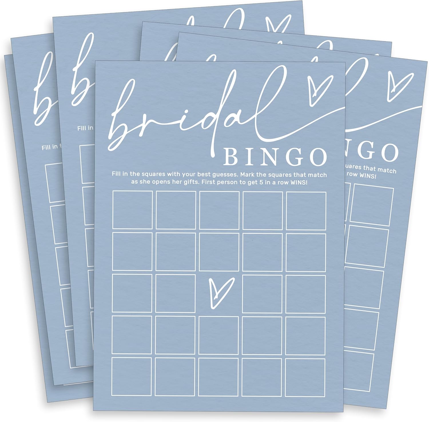 Fun Bridal Shower Bingo Games Set with Blank Squares to Wedding Guest Book idea Bride’s Gifts, Fun Wedding Shower Games Activity for 25 Guests Minimalist White Newlywed Party Supplies - B14