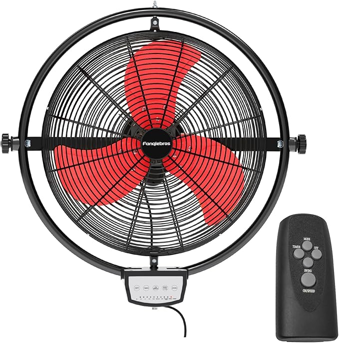 20 IN 5500 CFM Remote Control Wall Mount Fan, 3 Speed High Velocity Wall Fan with Timer, Oscillation & Tilting, Air Circulator for Garage, Commercial, Greenhouse, Warehouse & Gazebo Use, UL Listed-PawvioPets