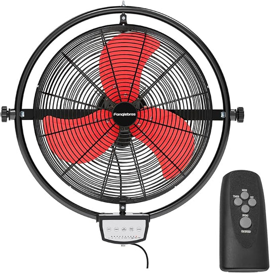 20 IN 5500 CFM Remote Control Wall Mount Fan, 3 Speed High Velocity Wall Fan with Timer, Oscillation & Tilting, Air Circulator for Garage, Commercial, Greenhouse, Warehouse & Gazebo Use, UL Listed-PawvioPets