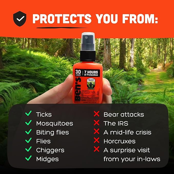 Ben's Tick & Insect Repellent - Travel Size Bug Spray with 30% DEET for Mosquitoes, Ticks & More - Up to 7 Hours of Protection - Fragrance-Free - 1.25 Fl Oz (4 Pack)-PawvioPets