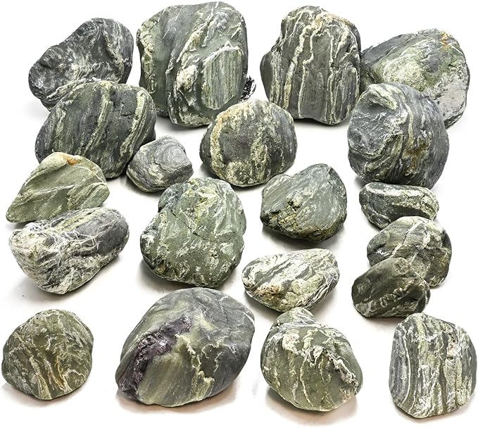Aquarium Decor River Rock Decorative Stones Fish Tank Rocks Aquarium Landscapes 20LB Decoration Stone for Aquariums Aquascaping Terrariums,Paludariums,and Gardens（4-9inch / 4PCS）-PawvioPets