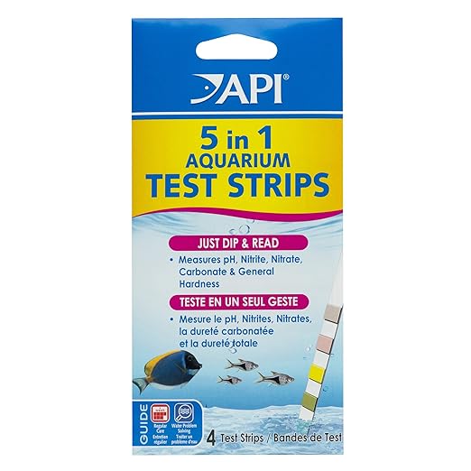 API 5-IN-1 TEST STRIPS Freshwater and Saltwater Aquarium Test Strips 4-Count Box-PawvioPets