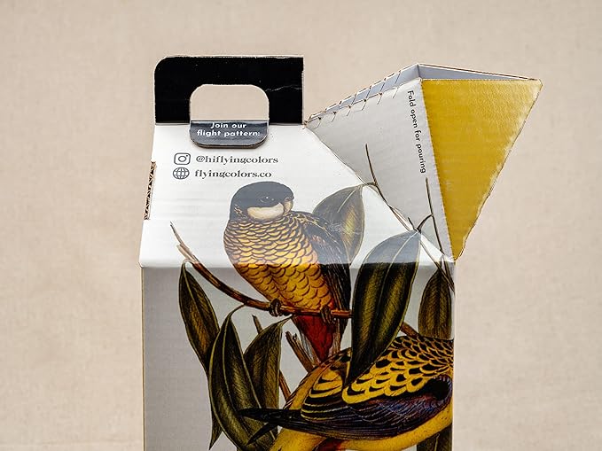 Flying Colors Premium Organic Wild Bird Seed | Black Oil Sunflower Seed | USDA Organic Ingredients | Best Seed for Backyard Bird Feeders | 3 Gallon Easy-Pour Carton-PawvioPets