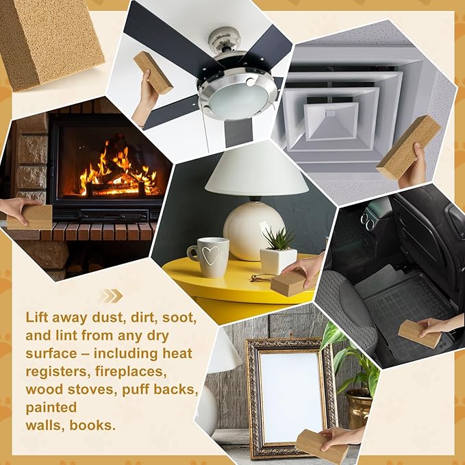 2 Pack Pet Hair Remover Sponge Cat and Dog Hair Sponge Rubber Pet Fur Lifter Removal Tool, Remove from Furniture, Carpet, Bedding, Clothing, 6.26 x 3.28 x 1.89 Inch-PawvioPets