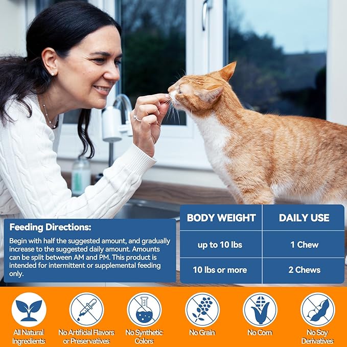 Cat Allergy Relief Chews 200 pcs - Cat Itchy Skin & Paw Licking Relief - Omega 3 & Probiotic for Cats - Anti-Itch Relief for Skin & Coat Health, Immune Support, Seasonal Allergies - Chicken Flavor-PawvioPets