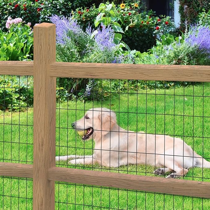 Black PVC Coated Welded Wire Fence 24 Inch x 50 Foot, 2 Inch x 4 Inch 14GA, Garden Border Fencing Roll Vinyl Coated Wire Mesh for Yard Vegetable Plant Protection Poultry Netting-PawvioPets