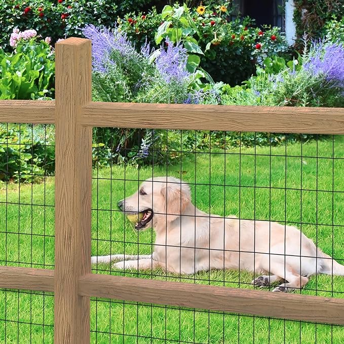 Black PVC Coated Welded Wire Fence 56 Inch x 50 Foot, 2 Inch x 4 Inch 14GA, Garden Border Fencing Roll Vinyl Coating Metal Wire Mesh Hardware Cloth for Yard Vegetable Plant Protection-PawvioPets