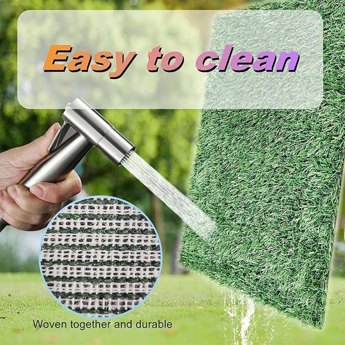 35"X22.6" Dog Grass Pad with Tray - Indoor/Outdoor Artificial Turf Potty Training Mat for Large Dogs, Portable Dog Litter Box for Balcony/Patio, Washable Reusable Pee Pad and Fake Grass for Dogs-PawvioPets