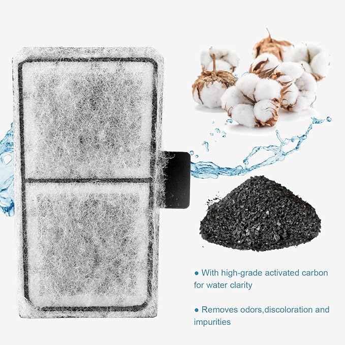 AQQA 8 Pack Aquarium Filter Cartridge Replacement Fish Tank Filter Cartridge for Aquarium Internal Filter (Medium)-PawvioPets