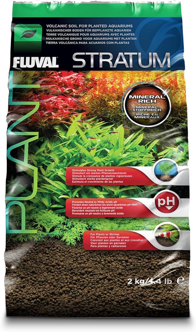 Fluval 12693 Plant and Shrimp Stratum for Freshwater Fish Tanks, 4.4 lbs. – Aquarium Substrate for Strong Plant Growth, Supports Neutral to Slightly Acidic pH-PawvioPets
