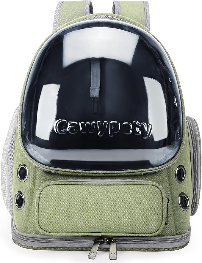 Cat Backpack Carrier, Breathable Cat Carrier Large Space Bubble Pet Backpack for Kitty Small Dog up to 15lbs, Transparent & Foldable Pet Carrier for Travel Hiking-PawvioPets