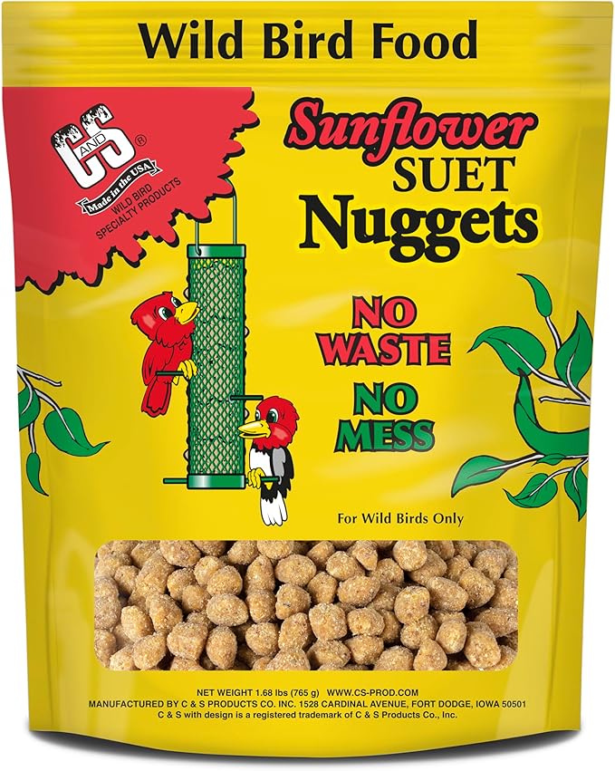C&S Sunflower Suet Nuggets, Suet Nuggets for Wild Birds, 27 Ounces-PawvioPets