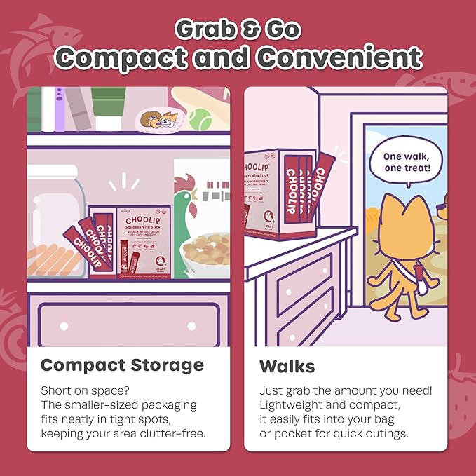 Grab & Go Squeeze Vita Stick Lickable Treats for Dogs & Cats. 49 Heart Support Sticks with Essential multivitamins. Soft and Tasty Paste for All Life Stages, Supporting Heart Health-PawvioPets