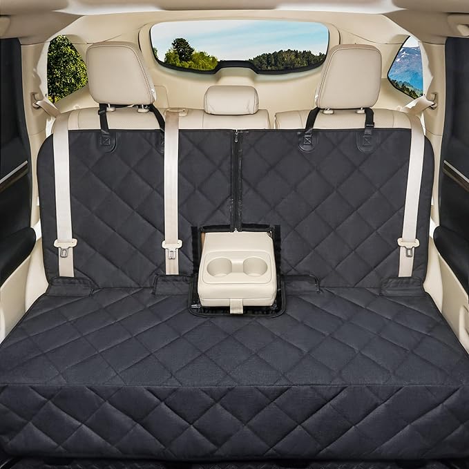 Bench Dog Car Seat Cover for Back Seat Waterproof Seat Covers Durable Scratch Proof Nonslip, Protector for Pet Fur & Mud Washable Backseat Cover for Cars Armrest Compatible-PawvioPets